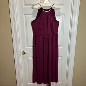 Lane Bryant Women's Dark Pink Halter Cut Maxi Dress